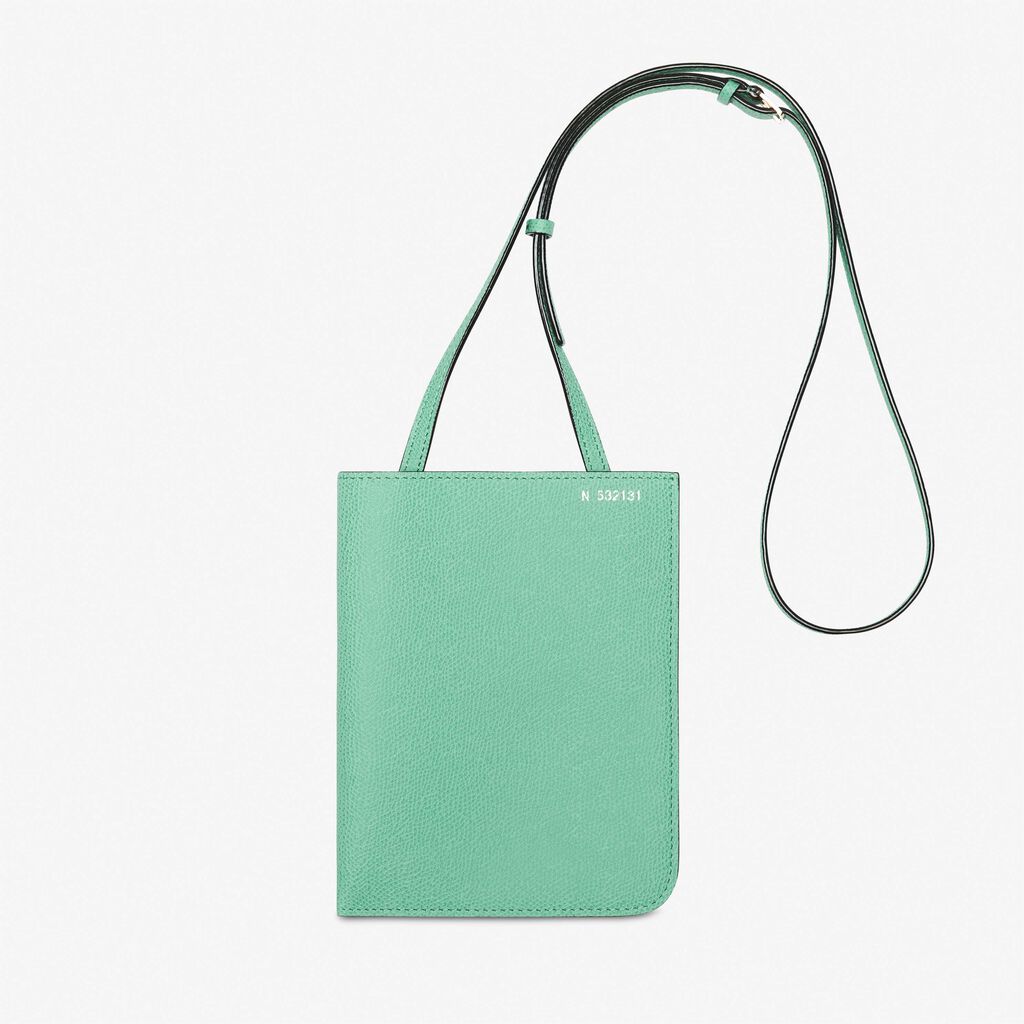 Valextra Portadocumenti a tracolla in Pelle Verde menta | Valextra Soft