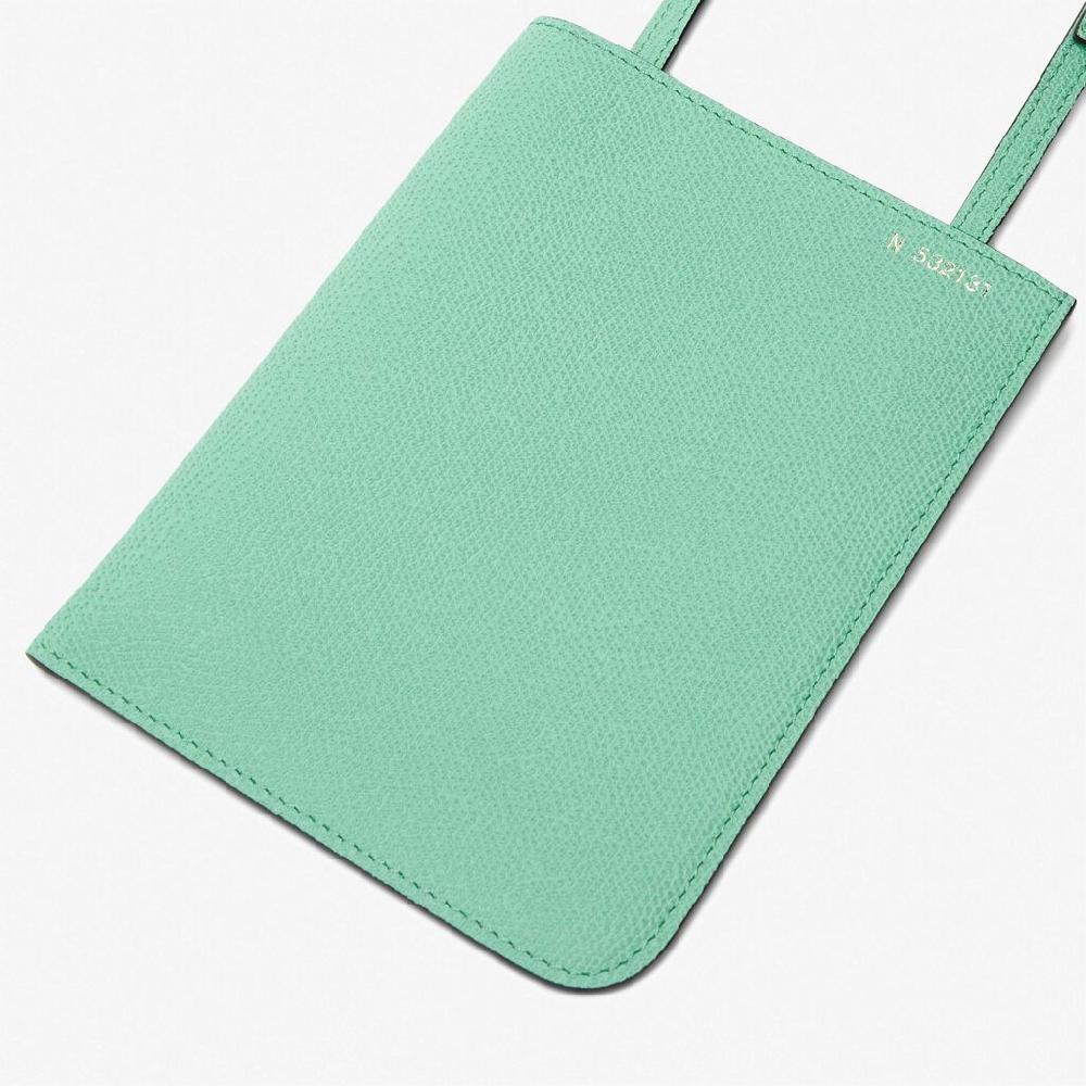 Valextra Portadocumenti a tracolla in Pelle Verde menta | Valextra Soft Offerte esclusive