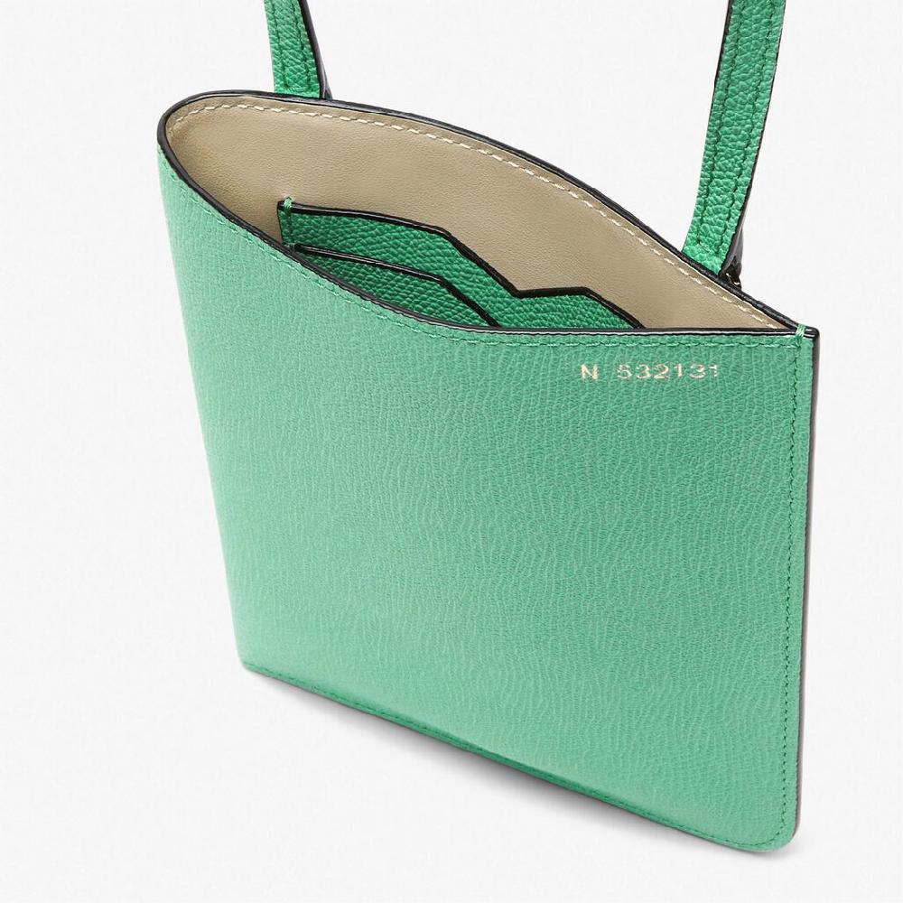 Valextra Portadocumenti a tracolla in Pelle Verde menta | Valextra Soft Offerte esclusive