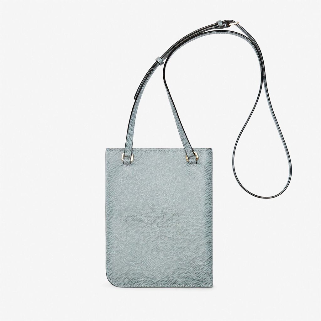 Valextra Portadocumenti a tracolla in Pelle Azzurra cerulea | Valextra Soft Lightning offer