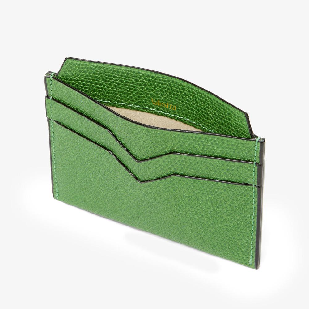 Valextra Portacarte elegante e compatto in Pelle Verde | Valextra Grandi sconti