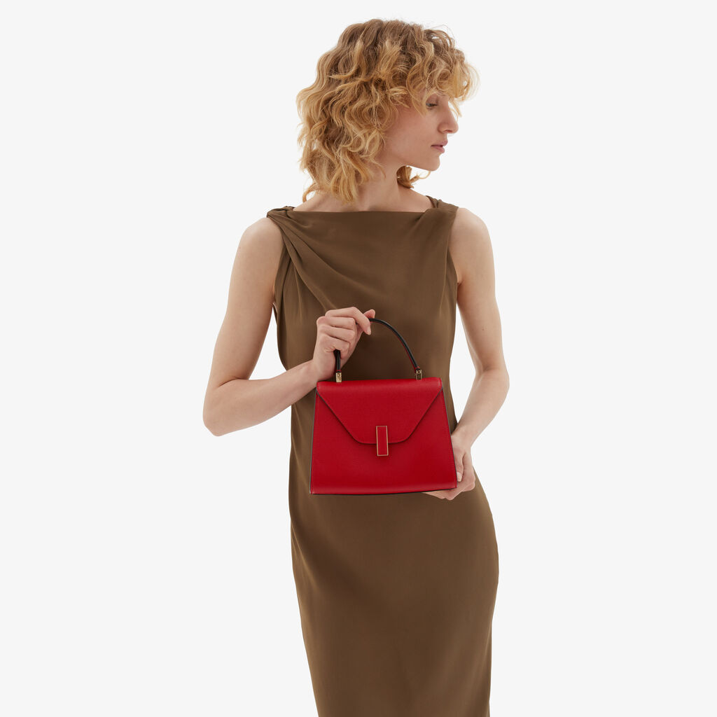 Valextra Valextra Iside: Borsa a mano Mini in Pelle Rossa Enormi risparmi