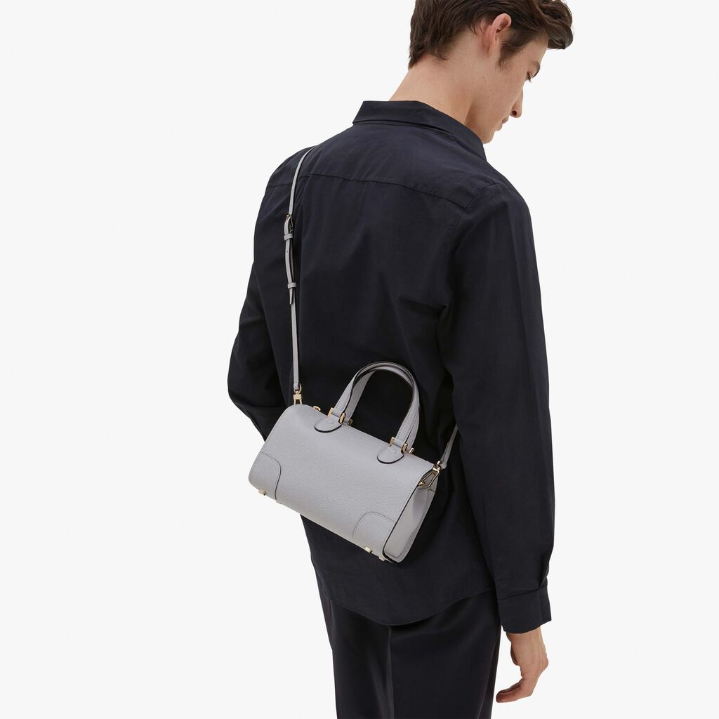 Valextra Borsa a mano in Pelle Grigia con tracolla | Valextra Babila Sconti VIP