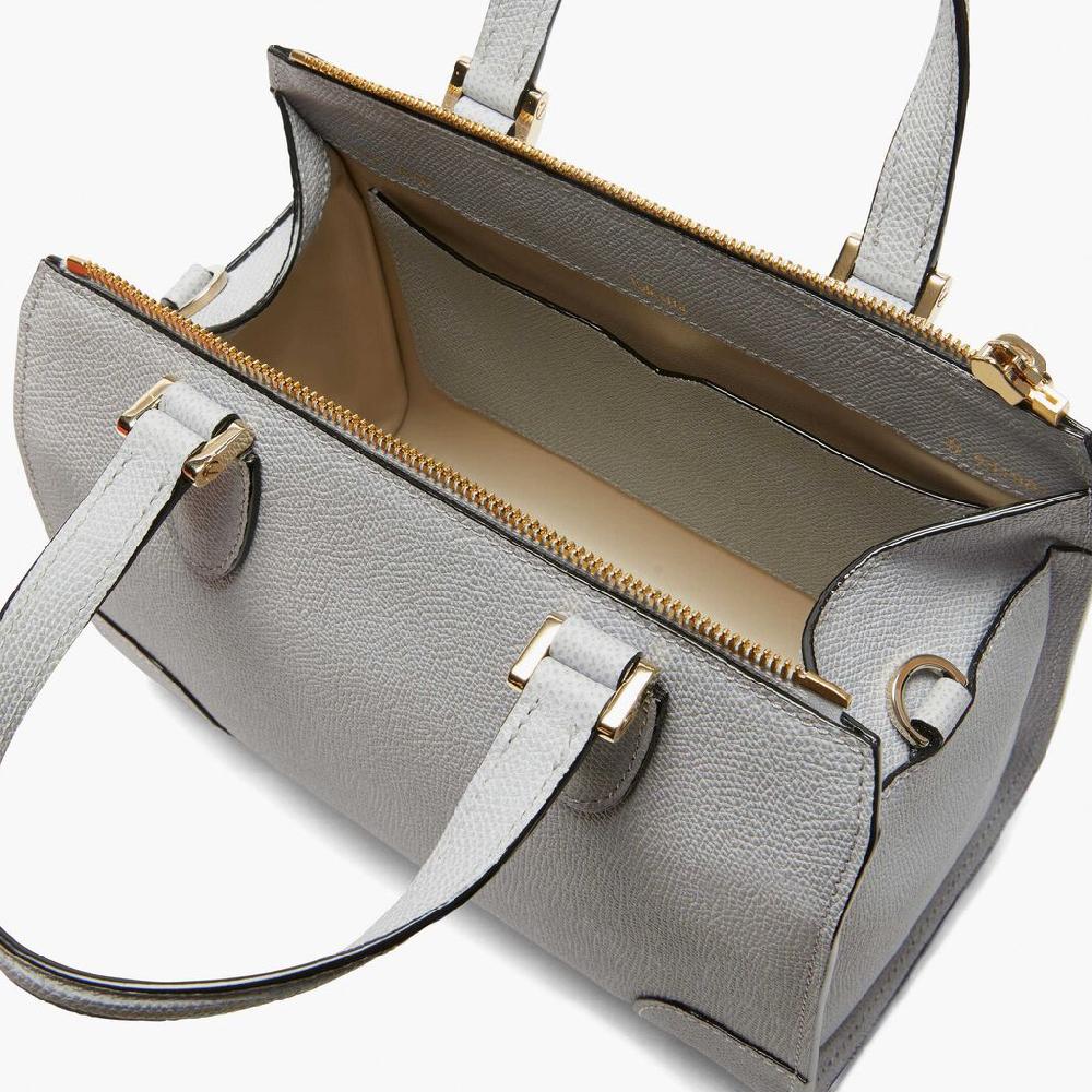 Valextra Borsa a mano in Pelle Grigia con tracolla | Valextra Babila Sconti VIP