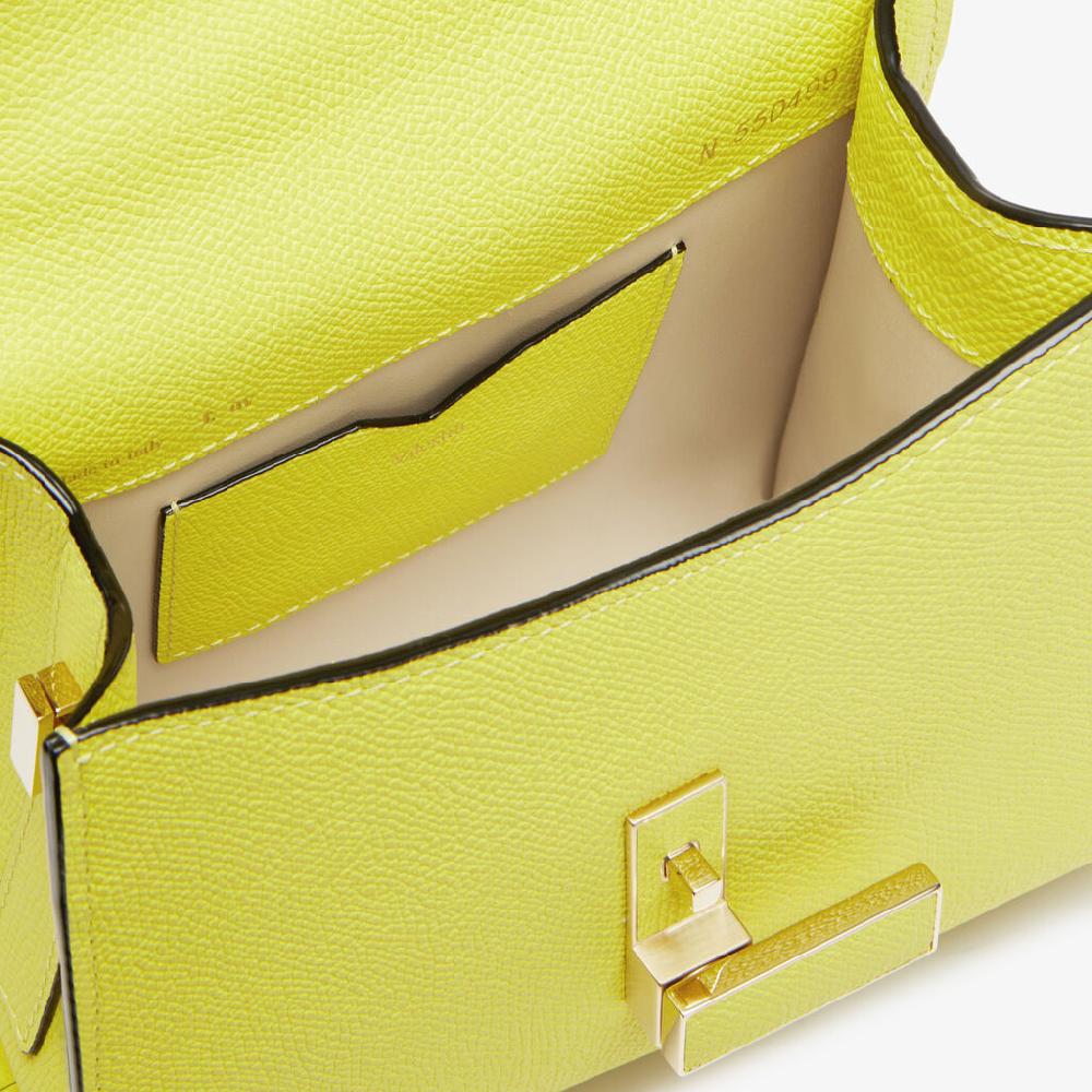 Valextra Borsa a tracolla da Donna in Pelle di Lusso Gialla | Valextra Iside Prezzo basso