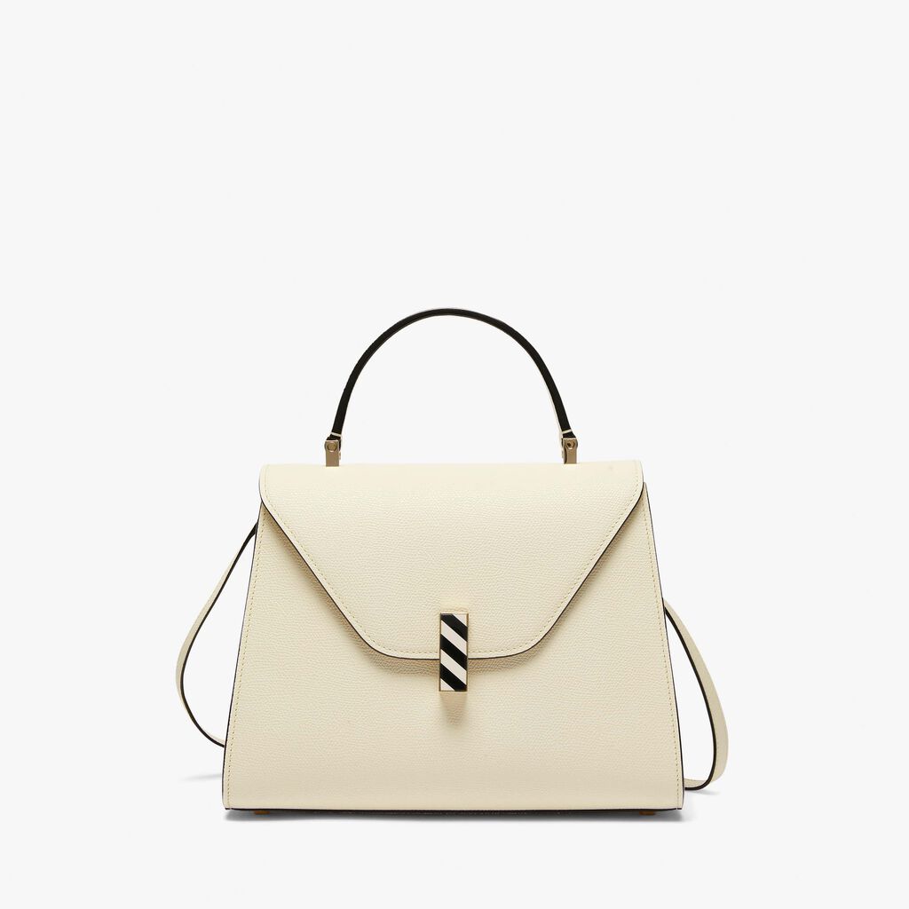 Valextra Borsa a mano da Donna in Pelle Panna e Nera | Valextra Iside Offerta settimanale