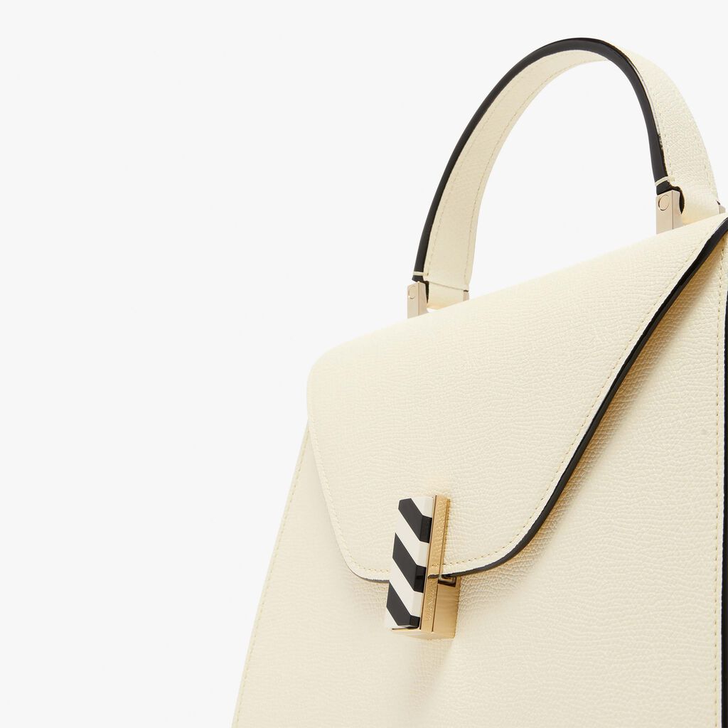 Valextra Borsa a mano da Donna in Pelle Panna e Nera | Valextra Iside Offerta settimanale