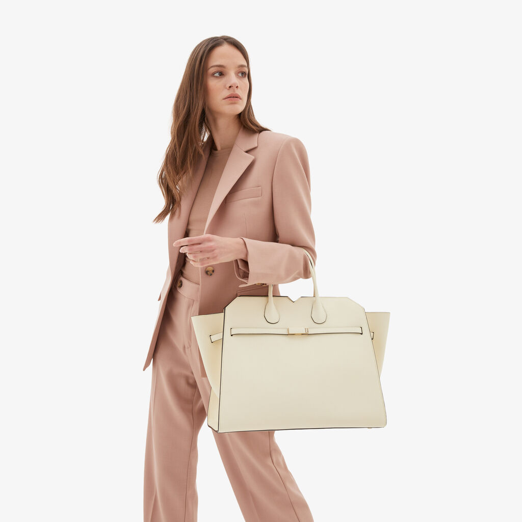 Valextra Borsa a due manici da Donna di Lusso rigida Bianca | Valextra Rilascio limitato