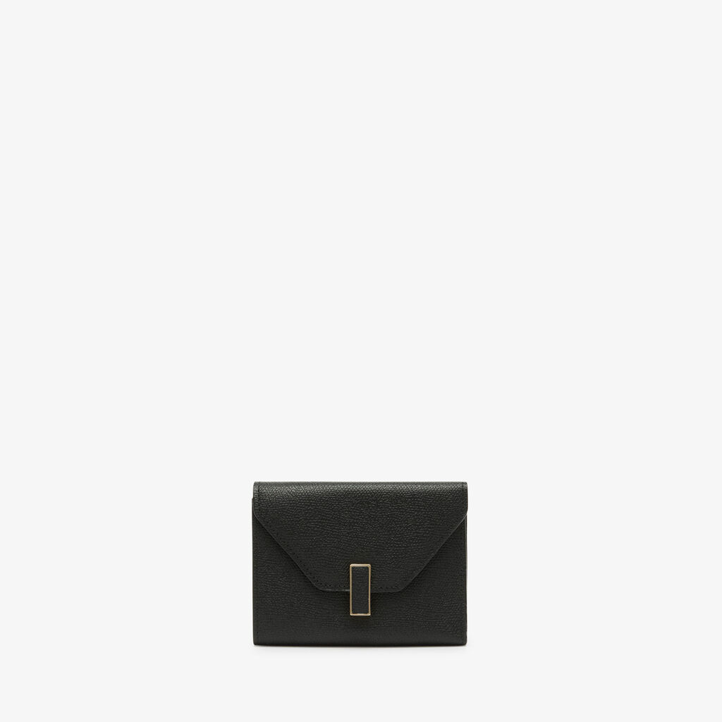 Valextra Portafoglio piccolo trifold in Pelle Nera | Valextra Iside