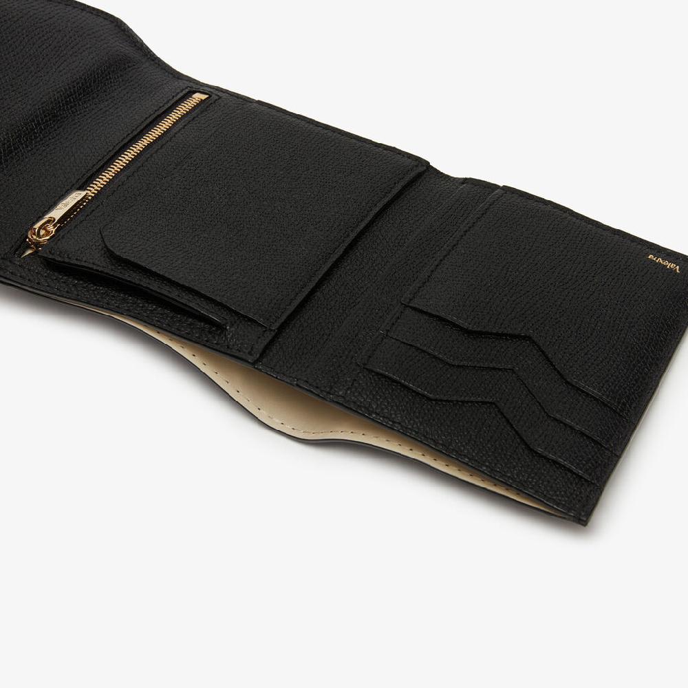 Valextra Portafoglio piccolo trifold in Pelle Nera | Valextra Iside Promozione temporanea
