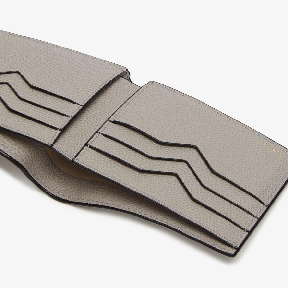 Valextra Portafoglio bifold piccolo in Pelle Grigio chiaro | Valextra Solo un giorno rimasto