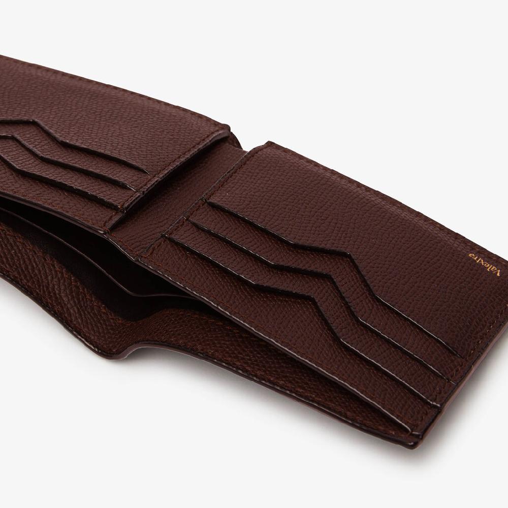 Valextra Portafoglio bifold da Uomo di Lusso in Pelle Marrone | Valextra Enormi sconti