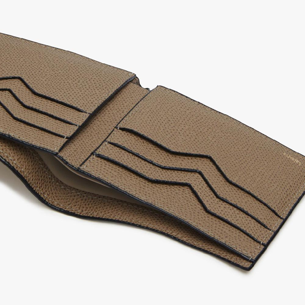 Valextra Portafoglio bifold piccolo in Pelle Marrone Tortora | Valextra Trasporto libero internazionale