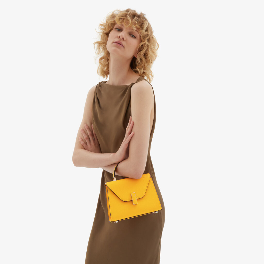 Valextra Borsa a tracolla da Donna in Pelle Gialla | Valextra Iside 2025