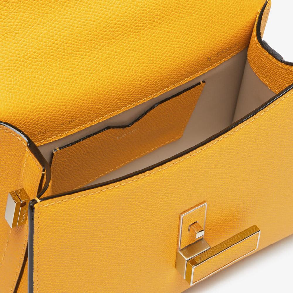 Valextra Borsa a tracolla da Donna in Pelle Gialla | Valextra Iside 2025