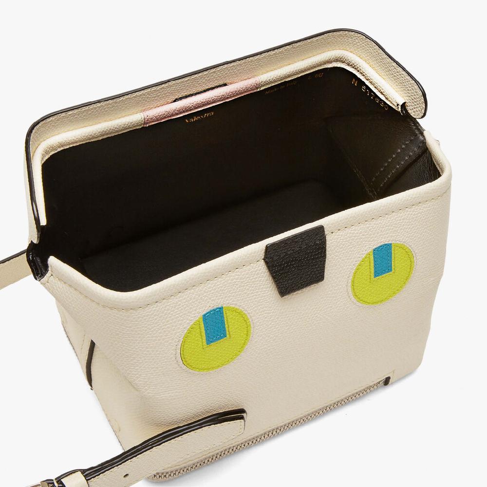 Valextra Borsa a tracolla Mini in Pelle Bianco Perla | Valextra Tric Trac Italy