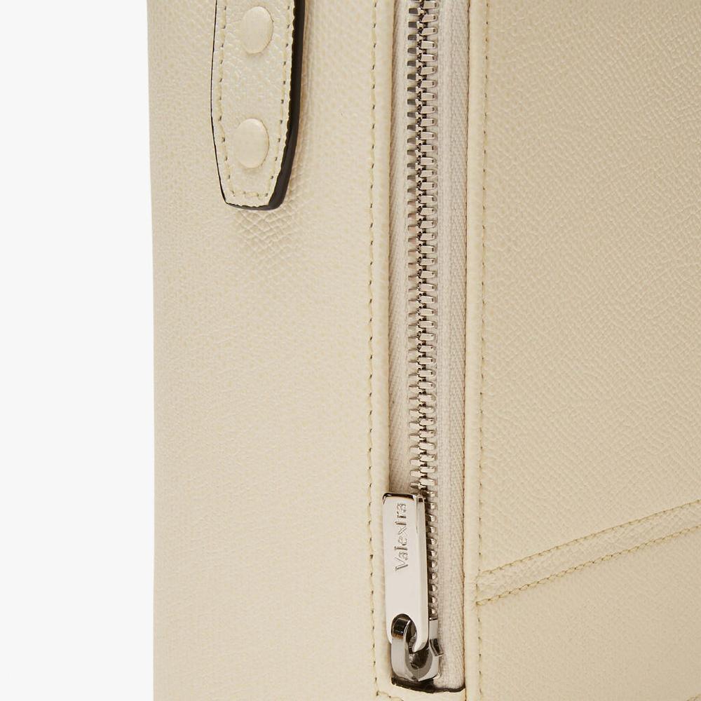 Valextra Borsa a tracolla Mini in Pelle Bianco Perla | Valextra Tric Trac Italy