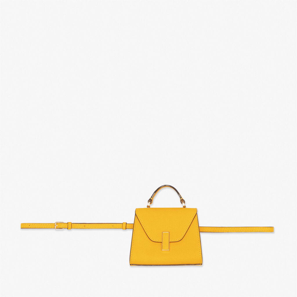 Valextra Borsa cintura piccola in Pelle Gialla con tracolla | Valextra Iside