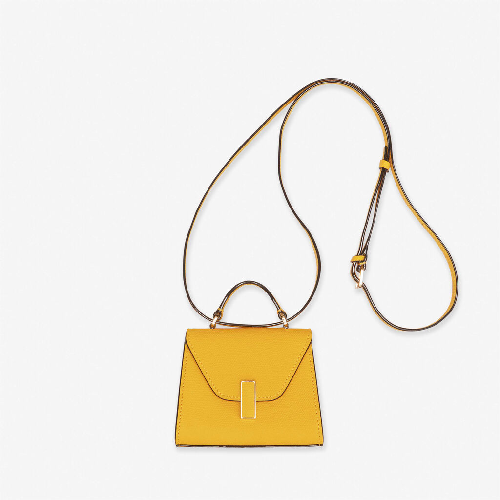 Valextra Borsa cintura piccola in Pelle Gialla con tracolla | Valextra Iside Qualità