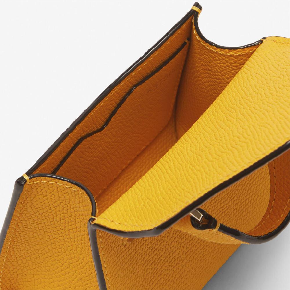 Valextra Borsa cintura piccola in Pelle Gialla con tracolla | Valextra Iside Qualità