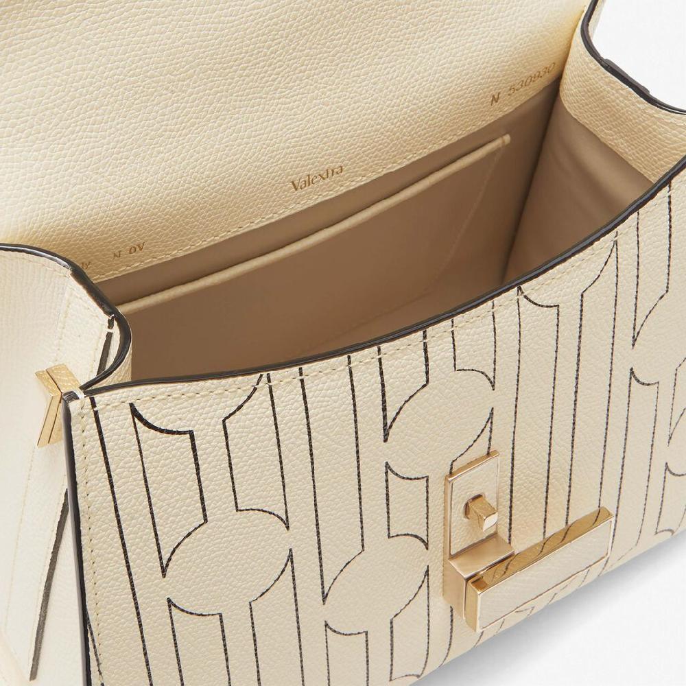 Valextra Borsa a mano Mini da Donna Bianca e Nera | Valextra Iside Spedizione Gratuita