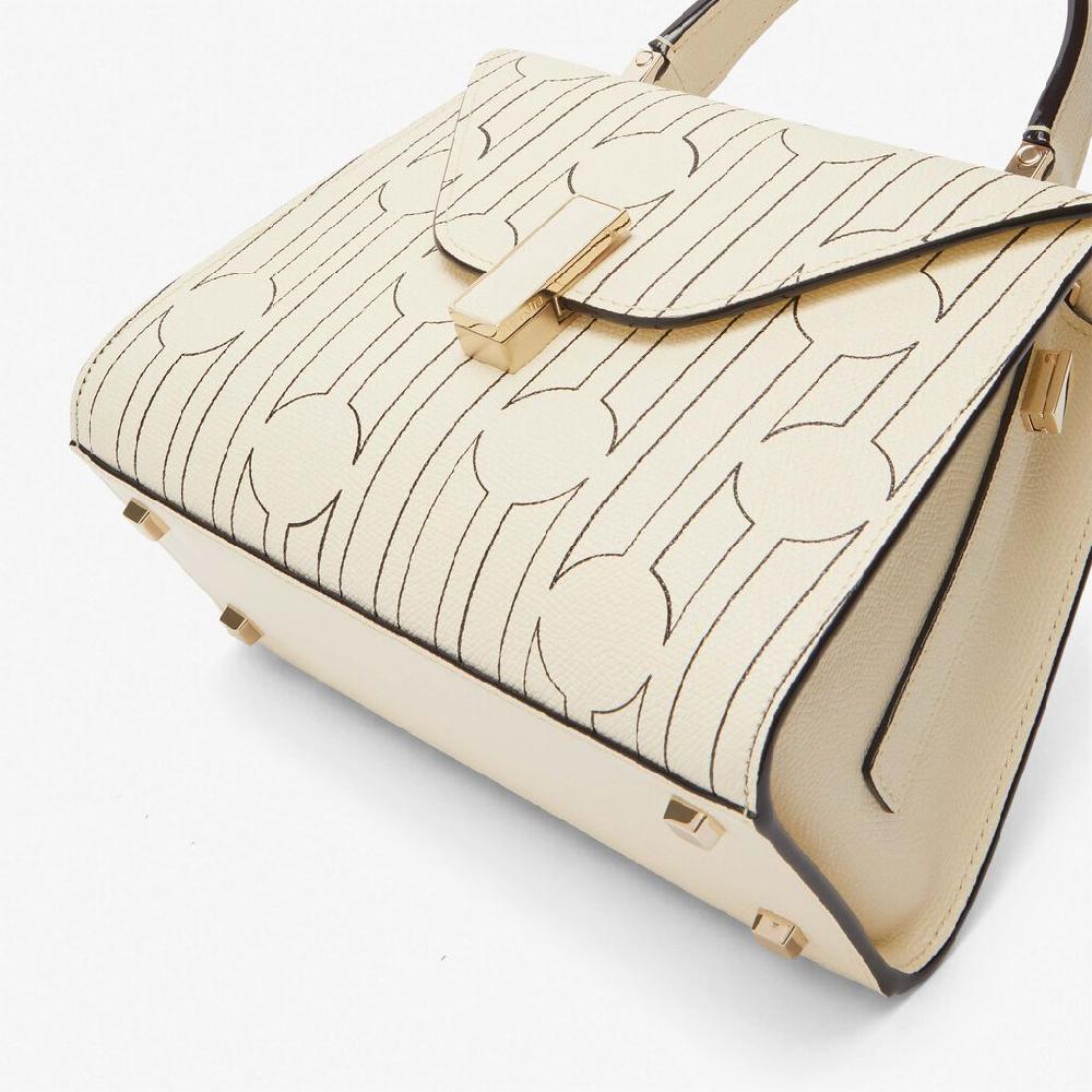 Valextra Borsa a mano Mini da Donna Bianca e Nera | Valextra Iside Spedizione Gratuita