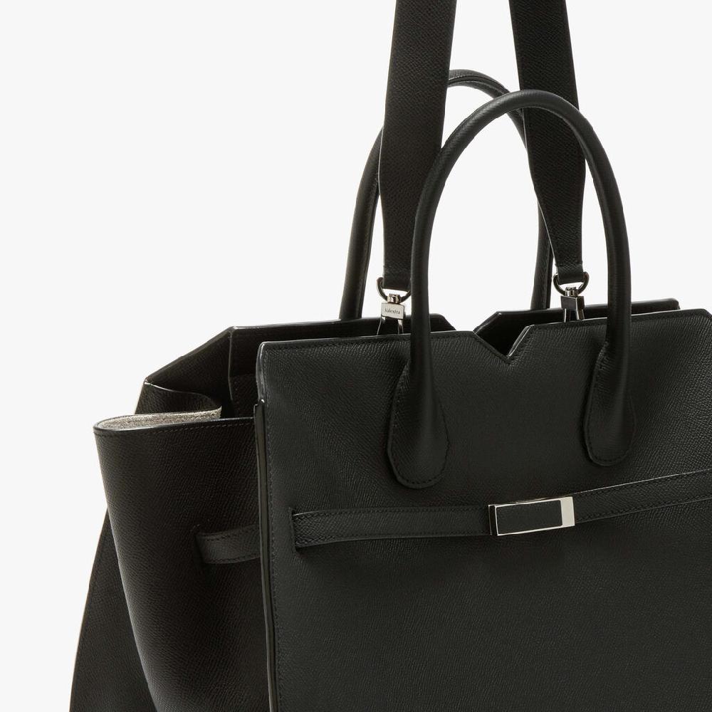 Valextra Borsa due manici grande da Donna di Lusso in Pelle Nera | Valextra Qualità Garantita