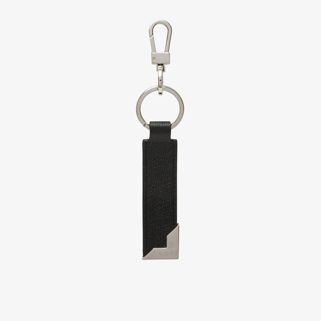 Valextra Portachiavi da Uomo di Lusso in Metallo e Pelle Nera | Valextra Shopping Online
