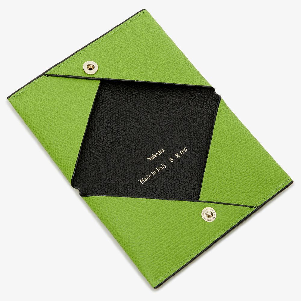Valextra Porta carte piccolo da Donna di Lusso in Pelle Verde | Valextra Sottocosto