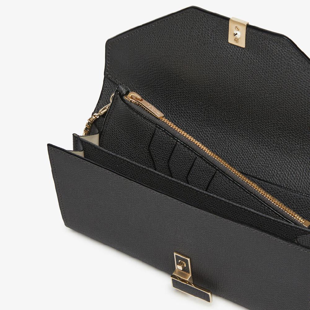 Valextra Portafoglio grande in Pelle Grigia con zip | Valextra Iside Presa