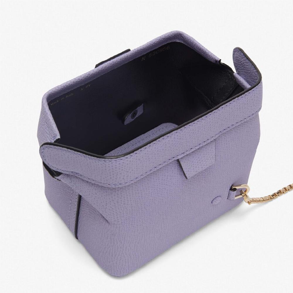 Valextra Borsa a tracolla Nano in Pelle Lilla | Valextra Tric Trac I Più Venduti