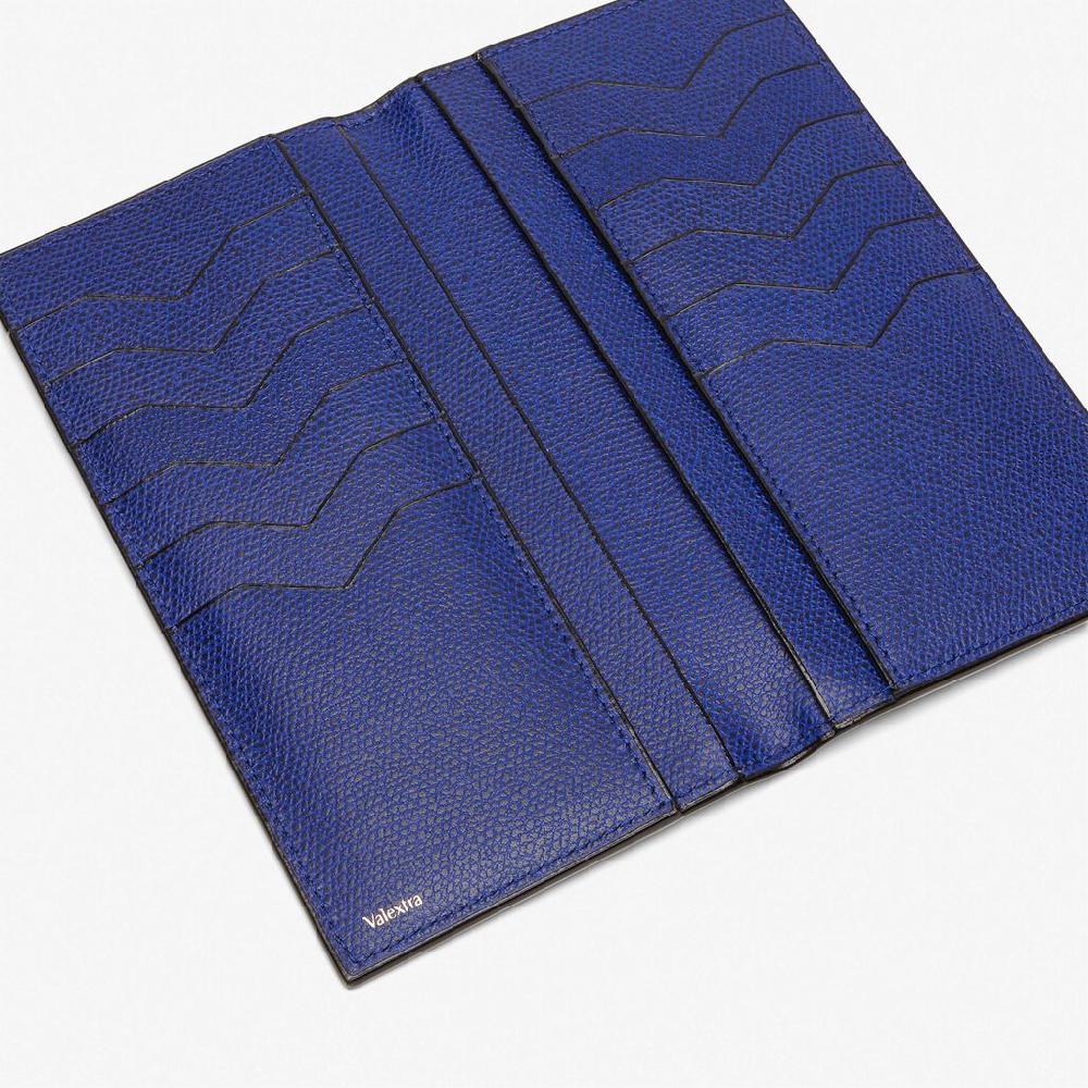 Valextra Portafoglio bifold verticale in Pelle Blu | Valextra Spedizione gratuita