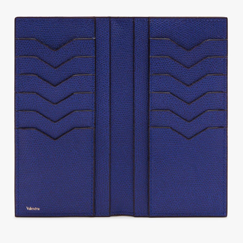 Valextra Portafoglio bifold verticale in Pelle Blu | Valextra Spedizione gratuita