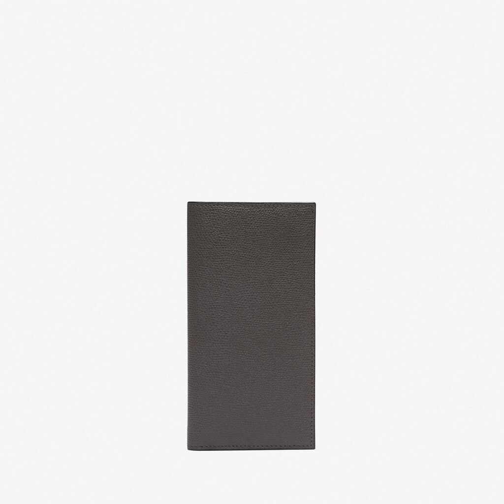 Valextra Portafoglio verticale bifold in Pelle Grigia | Valextra