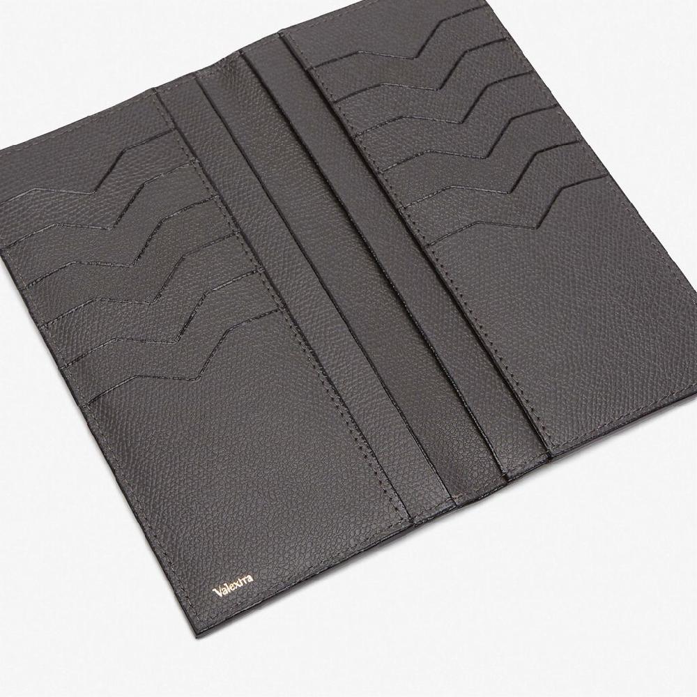 Valextra Portafoglio verticale bifold in Pelle Grigia | Valextra Negozio online di fabbrica
