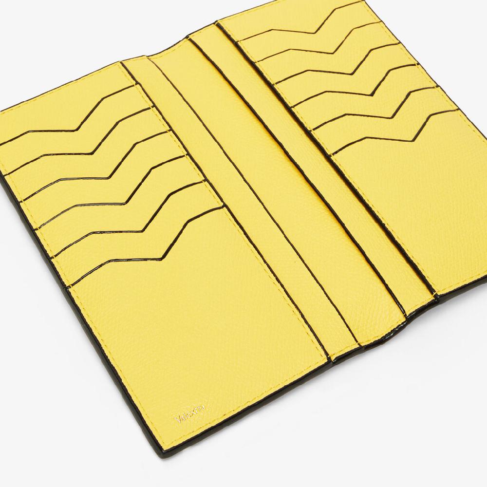 Valextra Portafoglio Bifold in Pelle Gialla con portamonete | Valextra Prezzo di fabbrica