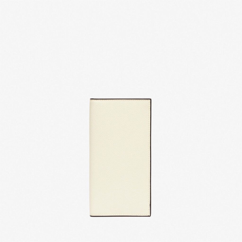 Valextra Portafoglio verticale bifold in Pelle Bianca | Valextra Offerta speciale