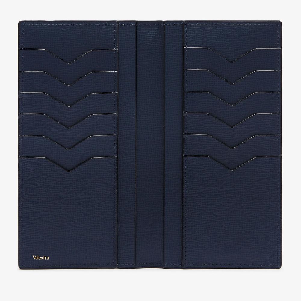 Valextra Portafoglio verticale Bifold in Pelle Blu | Valextra Comprare a buon mercato