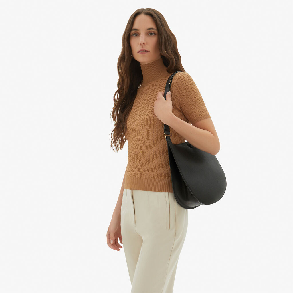 Valextra Borsa a spalla Media in Pelle Nera | Valextra Hobo Fornitura limitata
