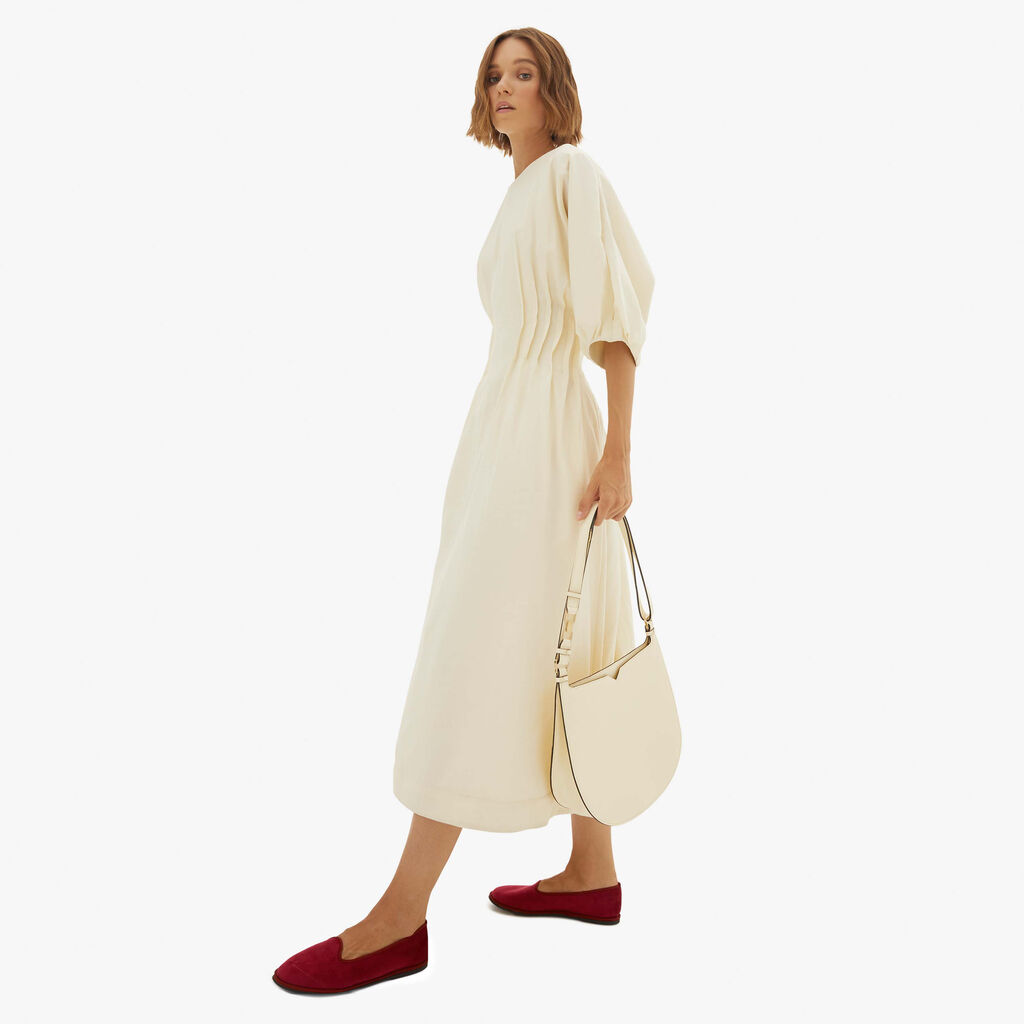 Valextra Borsa a spalla Media in Pelle Bianca | Valextra Hobo Shopping online