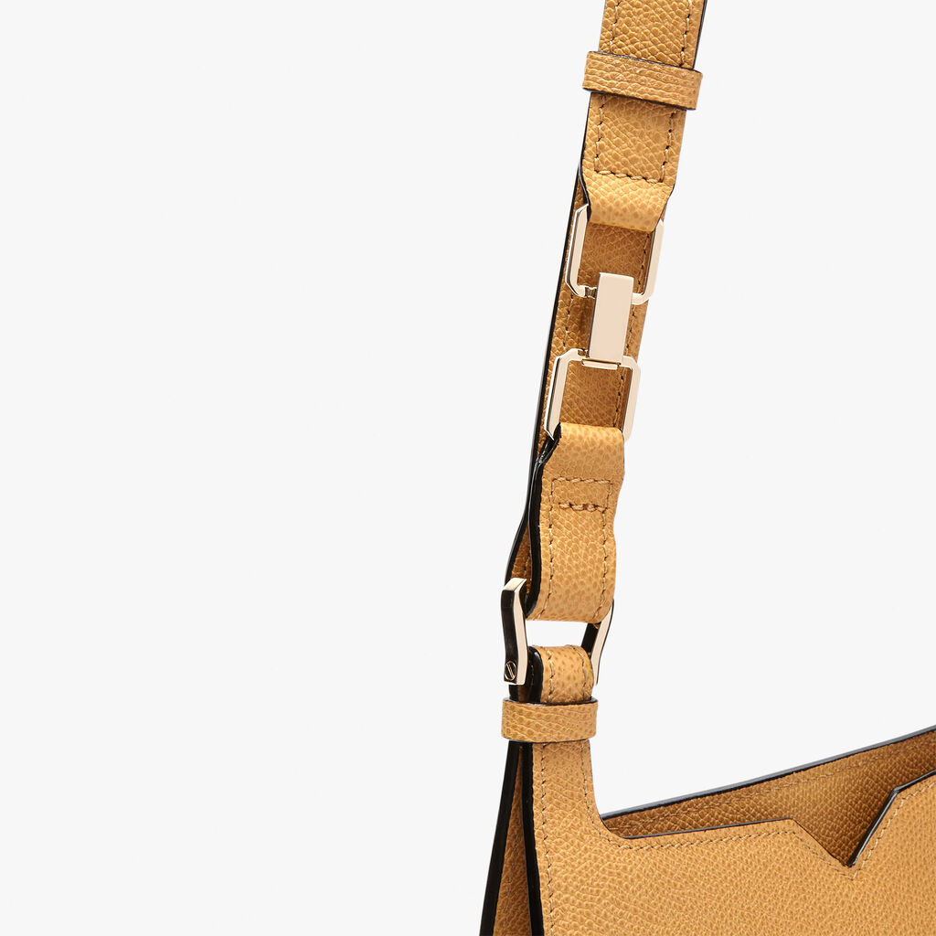 Valextra Borsa a spalla compatta in Pelle Gialla Ambra | Valextra Hobo Vendite stagionali