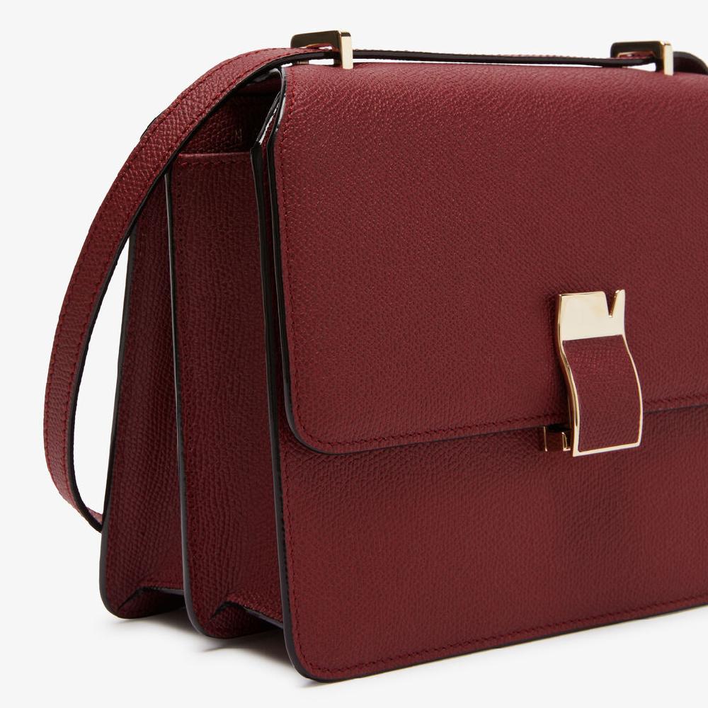 Valextra Borsa a tracolla da Donna di Lusso in Pelle Bordeaux | Valextra Offerta natalizia