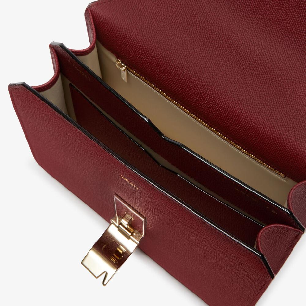 Valextra Borsa a tracolla da Donna di Lusso in Pelle Bordeaux | Valextra Offerta natalizia