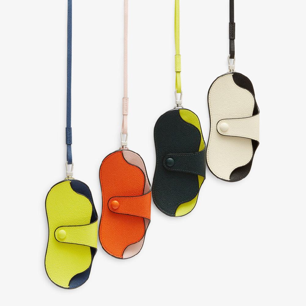Valextra Custodia occhiali di Lusso in Pelle Verde e Gialla lime | Valextra Offerta Anniversario