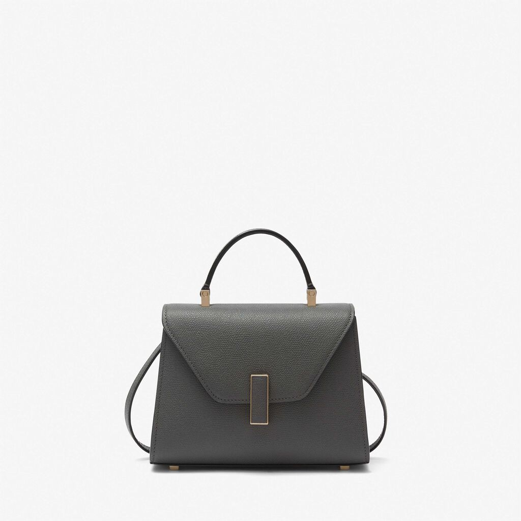 Valextra Borsa a mano elegante in Pelle Grigia | Valextra Iside
