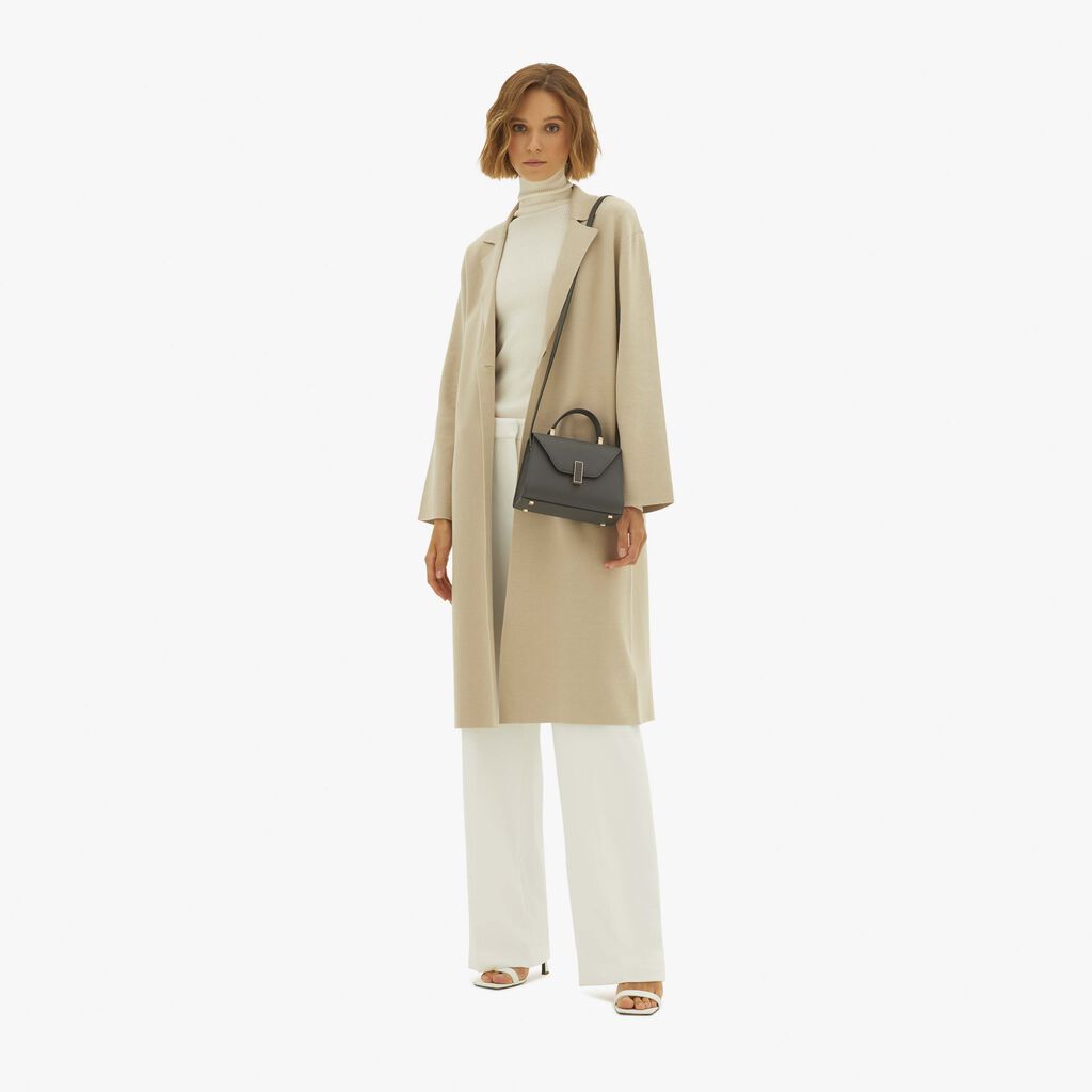 Valextra Borsa a mano elegante in Pelle Grigia | Valextra Iside Offerte esclusive