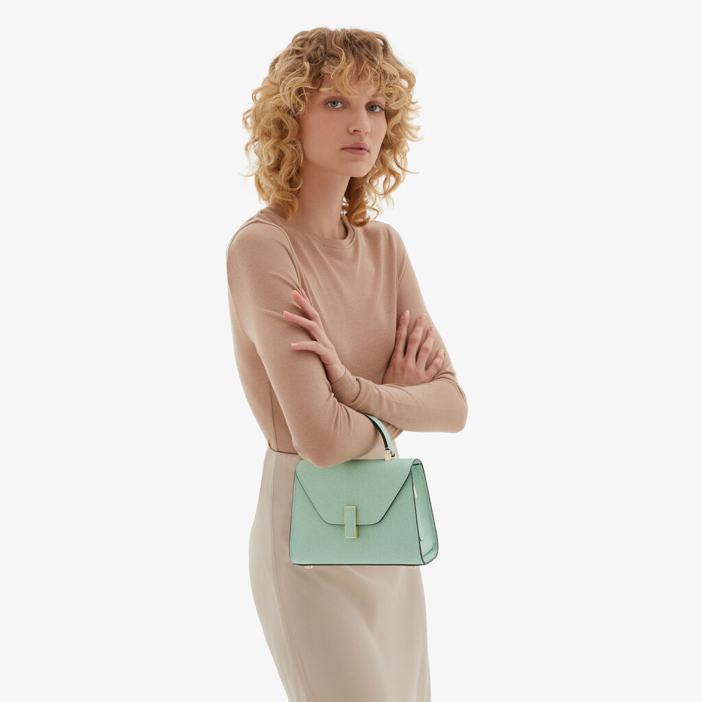 Valextra Borsetta a mano da Donna in Pelle Verde Acqua | Valextra Iside Lightning offer