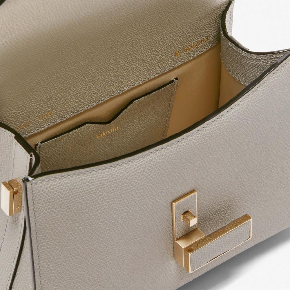 Valextra Borsa a mano Micro in Pelle Grigia | Valextra Iside Nuovi prodotti