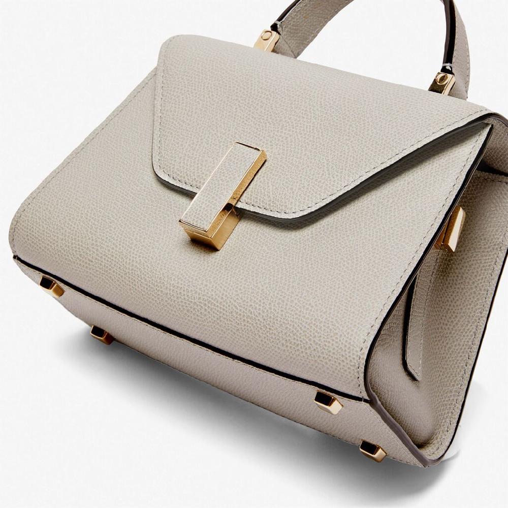 Valextra Borsa a mano Micro in Pelle Grigia | Valextra Iside Nuovi prodotti