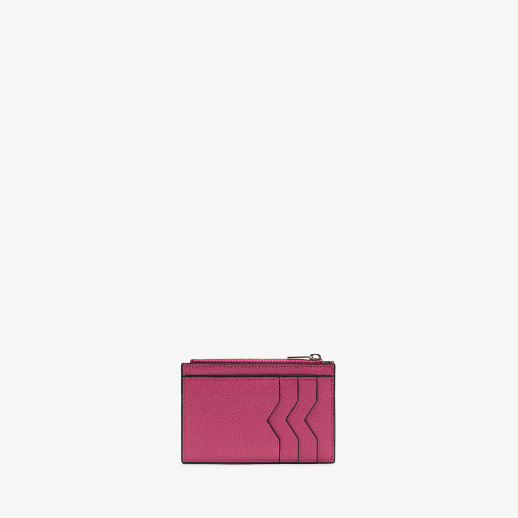Valextra Porta carte da Donna con zip di Lusso in Pelle Rosa | Valextra